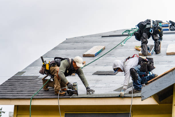 Professional Gutter Installation technician working in Harvard, IL
